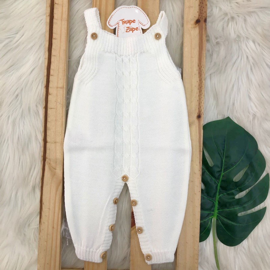 Jardineira de  Linha Trança Off White